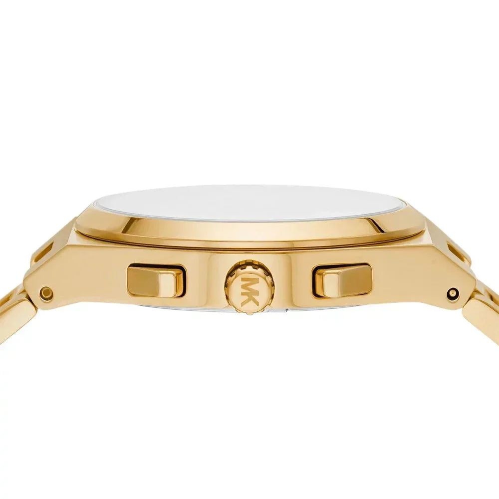  Shop Authentic Michael Kors Lennox Chronograph White Dial Gold Steel Strap Watch For Men - MK9120 - Luxxuri