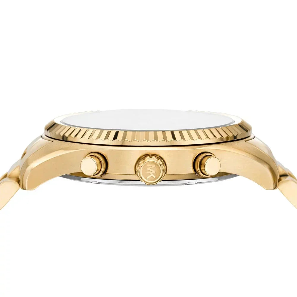  Shop Authentic Michael Kors Lexington Chronograph Blue Dial Gold Steel Strap Watch for Men - MK9153 - Luxxuri