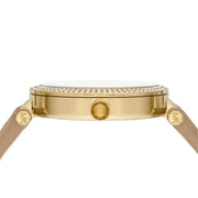 Shop Authentic Michael Kors Parker Three-Hand Gold Dial Brown Leather Strap Watch For Women - MK4725 - Luxxuri