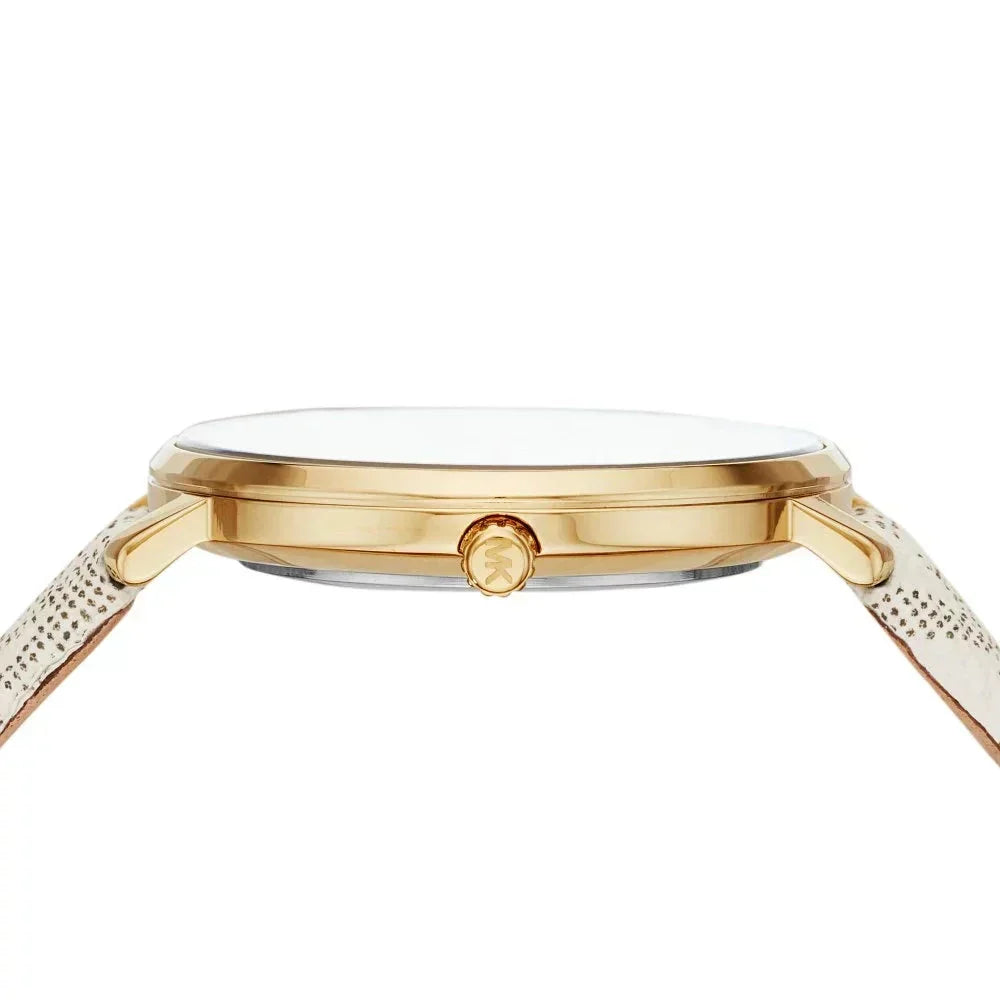  Shop Authentic Michael Kors Pyper Quartz Silver Dial White Leather Strap Watch For Women - MK2858 - Luxxuri