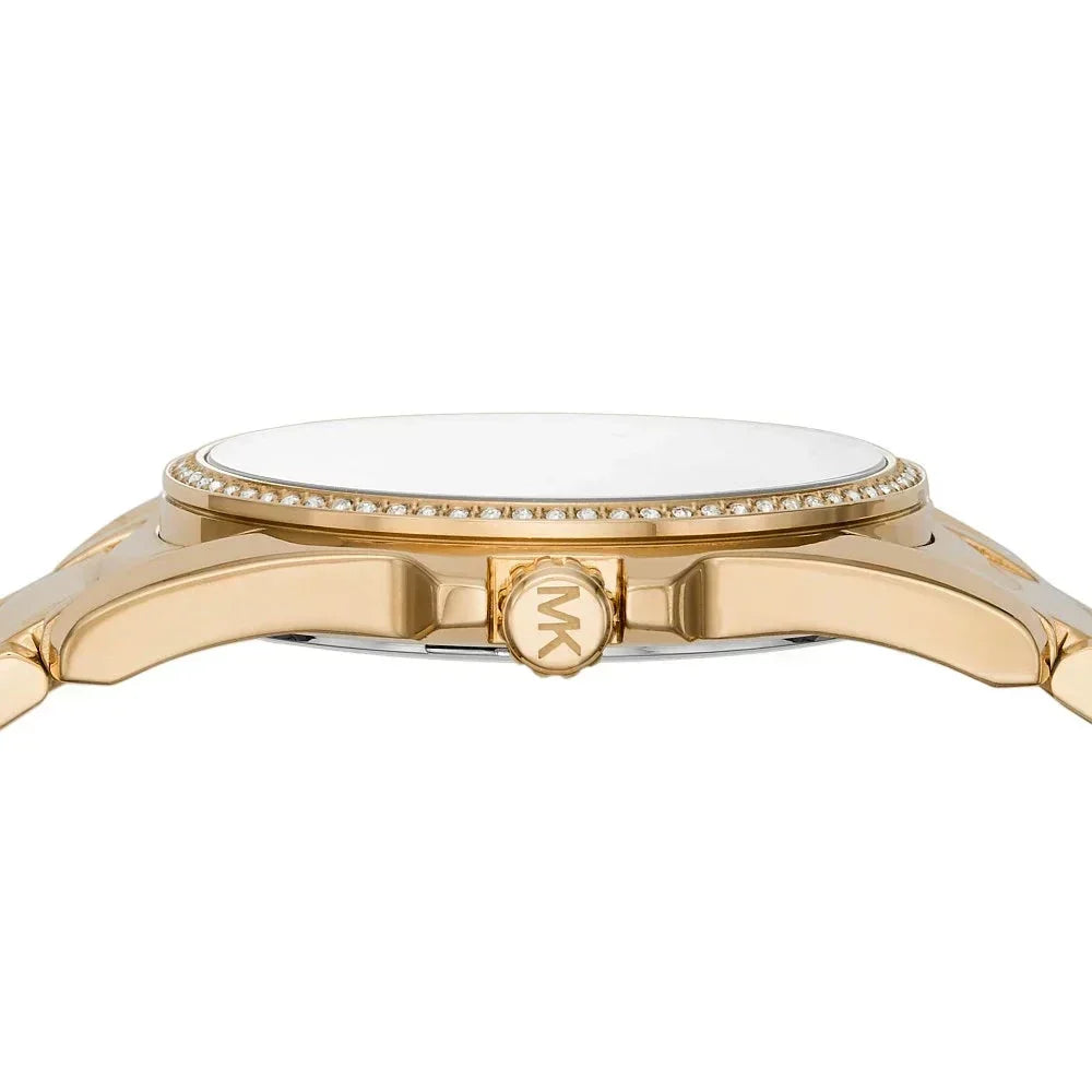  Shop Authentic Michael Kors Whitney Three-Hand White Dial Gold Steel Strap Watch For Women - MK6693 - Luxxuri
