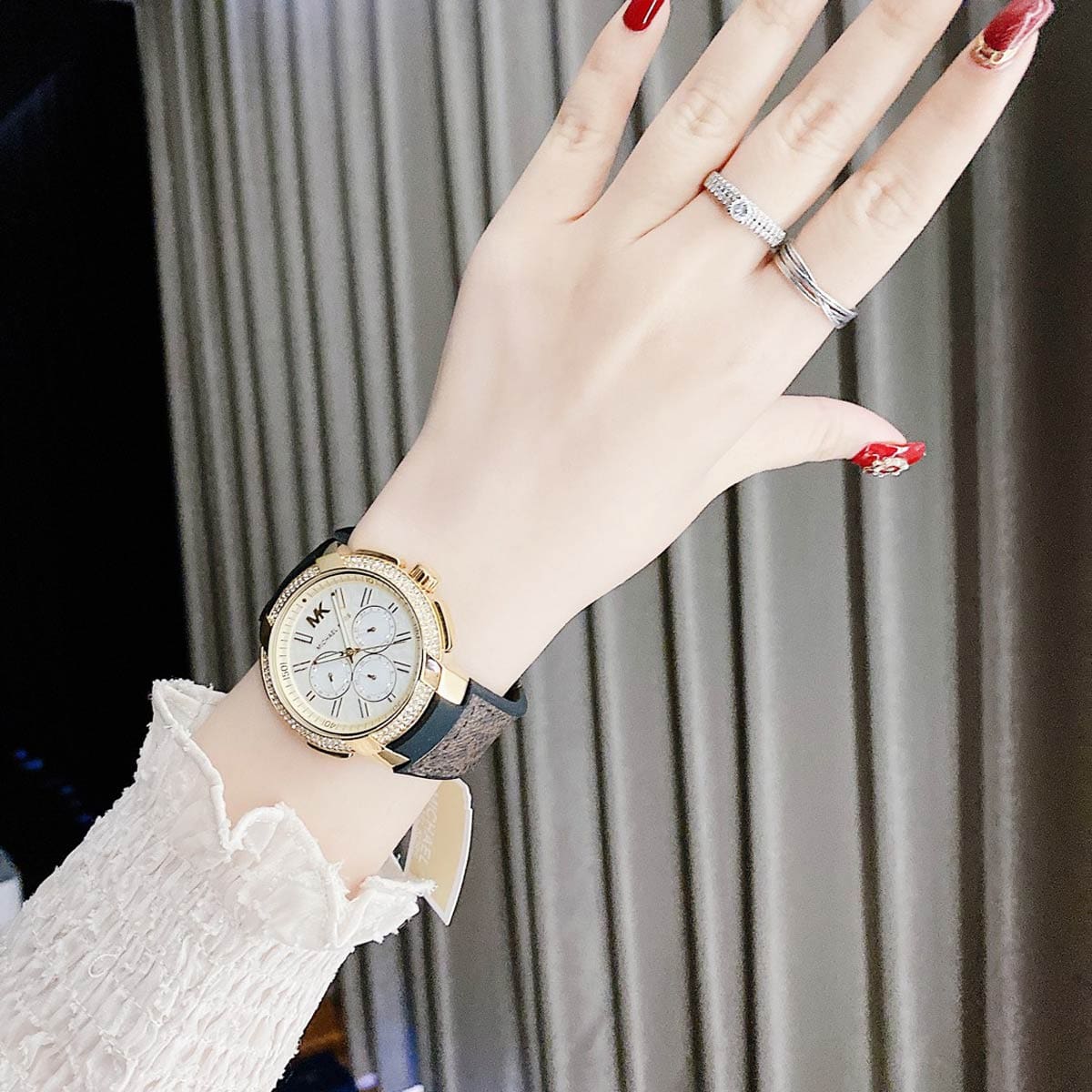  Shop Authentic Michael Kors Sidney Multifunction White Dial Brown Leather Strap Watch For Women - MK6948 - Luxxuri