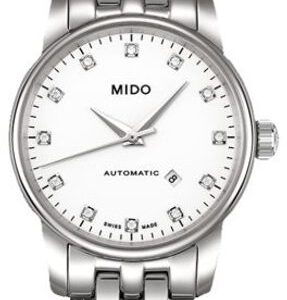  Shop Authentic Mido Baroncelli III Automatic Diamonds White Dial Silver Steel Strap Watch For Women - M7600.4.66.1 - Luxxuri