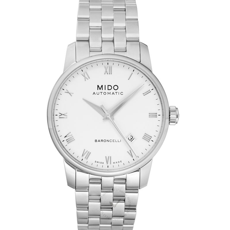  Shop Authentic Mido Baroncelli III Automatic White Dial Silver Steel Strap Watch For Women - M7600.4.26.1 - Luxxuri