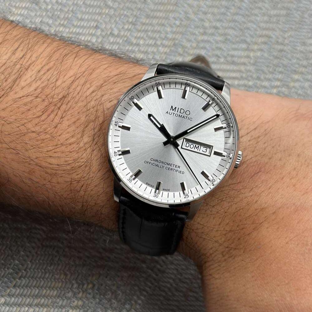  Shop Authentic Mido Comander II Automatic Chronometer Silver Dial Black Leather Strap Watch For Men - M021.431.16.031.00 - Luxxuri