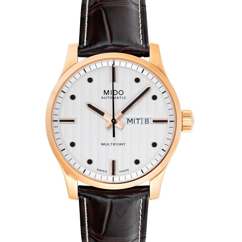  Shop Authentic Mido Multifort Automatic Silver Dial Brown Leather Strap Watch For Men - M005.430.36.031.80 - Luxxuri