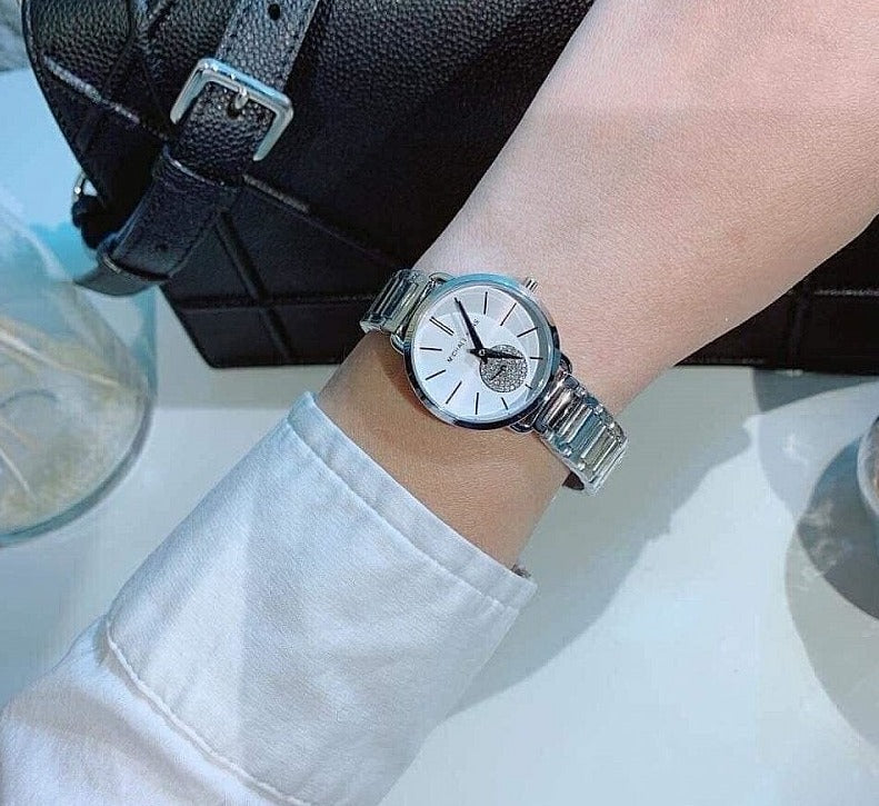  Shop Authentic Michael Kors Portia Quartz Silver Dial Silver Steel Strap Watch For Women - MK3837 - Luxxuri