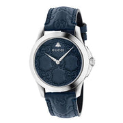  Shop Authentic Gucci G Timeless Quartz Blue Dial Blue Leather Strap Watch For Men - YA1264032 - Luxxuri
