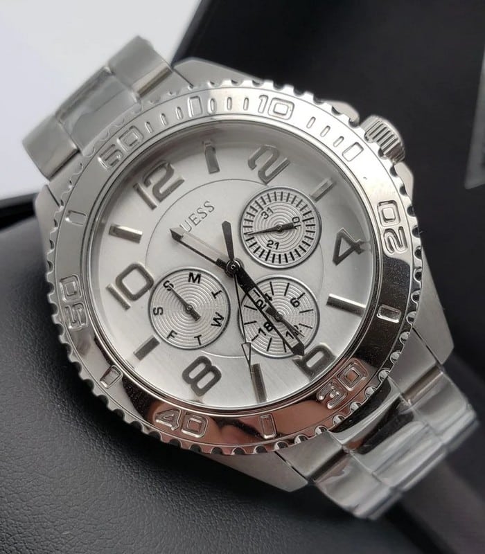  Shop Authentic Guess BFF Multifunction Silver Dial Silver Steel Strap Watch for Women - W0231L1 - Luxxuri