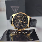  Shop Authentic Guess Horizon Chronograph Quartz Black Dial Black Leather Strap Watch For Men - W0380G7 - Luxxuri