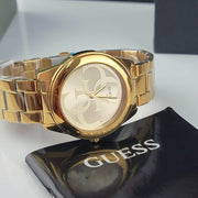  Shop Authentic Guess G-Twist Gold Dial Gold Steel Strap Watch for Women - W1082L2 - Luxxuri