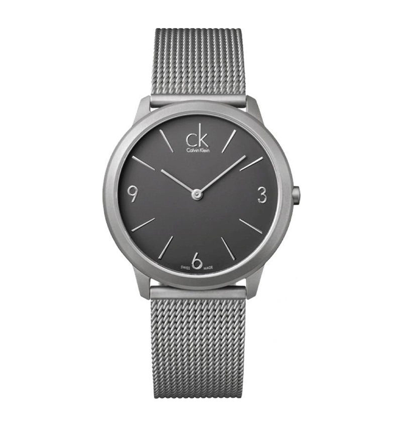  Shop Authentic Calvin Klein Minimal Grey Dial Silver Mesh Bracelet Watch for Men - K3M51154 - Luxxuri