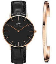  Shop Authentic Daniel Wellington Classic Reading Black Dial Black Leather Strap Watch For Men - DW00100129 - Luxxuri