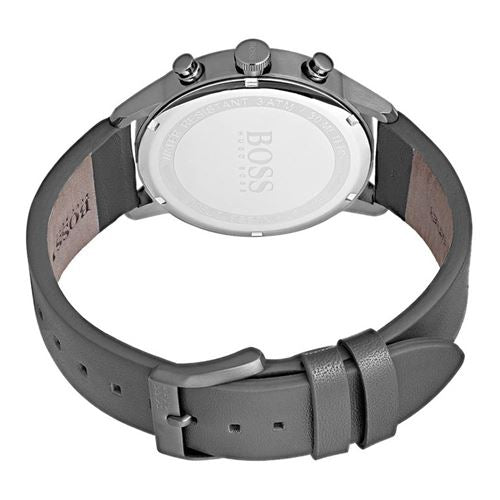  Shop Authentic Hugo Boss Architectural Grey Dial Grey Leather Strap Watch for Men - 1513570 - Luxxuri