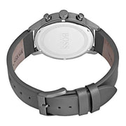  Shop Authentic Hugo Boss Architectural Grey Dial Grey Leather Strap Watch for Men - 1513570 - Luxxuri