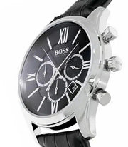  Shop Authentic Hugo Boss Ambassador Chronograph Quartz Black Dial Black Leather Strap Watch For Men - HB1513194 - Luxxuri