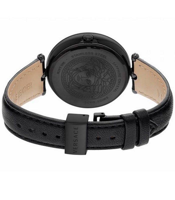  Shop Authentic Versace Palazzo Empire Black Dial Black Leather Strap Watch for Women - VCO050017 - Luxxuri