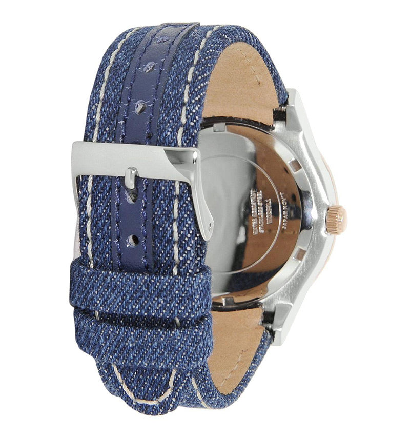  Shop Authentic Guess Rigor Analog Blue Dial Blue Denim Strap Watch For Men - W0040G6 - Luxxuri