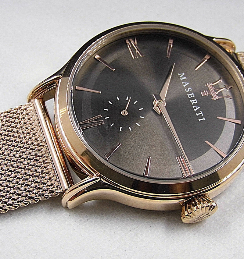  Shop Authentic Maserati Epoca Anthracite Dial Rose Gold Mesh Bracelet Watch For Men - R8853118004 - Luxxuri