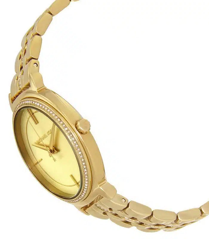  Shop Authentic Michael Kors Cinthia Quartz Gold Dial Gold Steel Strap Watch For Women - MK3681 - Luxxuri