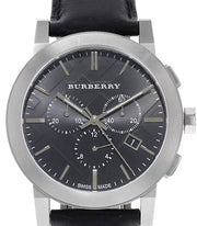  Shop Authentic Burberry The City Grey Dial Black Leather Strap Watch for Men - BU9359 - Luxxuri