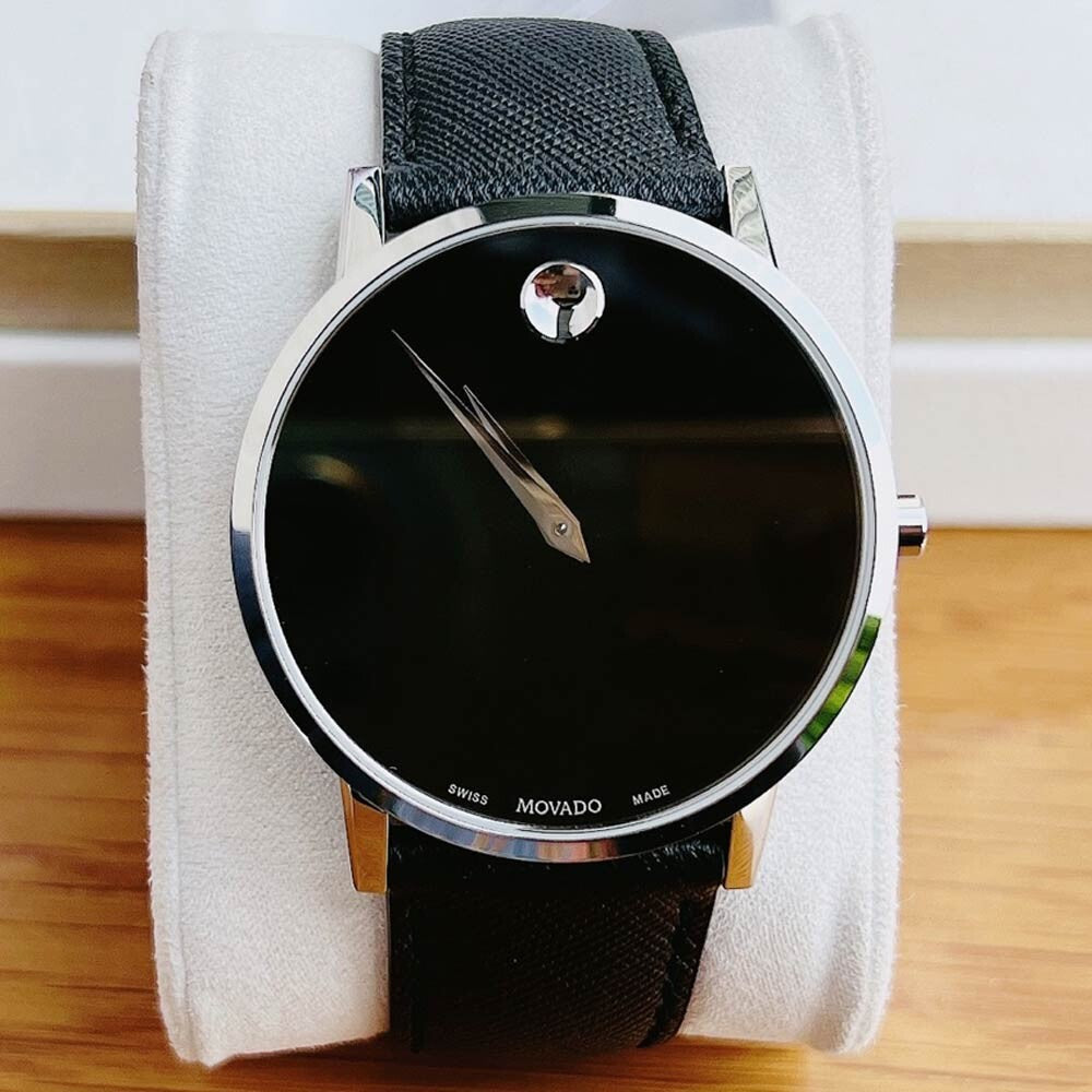  Shop Authentic Movado Museum Classic Black Dial Black Leather Strap Watch for Men - 0607194 - Luxxuri