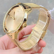  Shop Authentic Movado Bold Diamonds Gold Dial Gold Mesh Bracelet Watch For Men - 3600460 - Luxxuri