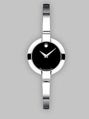  Shop Authentic Movado Bela Black Dial Silver Steel Strap Watch For Women - 0606595 - Luxxuri
