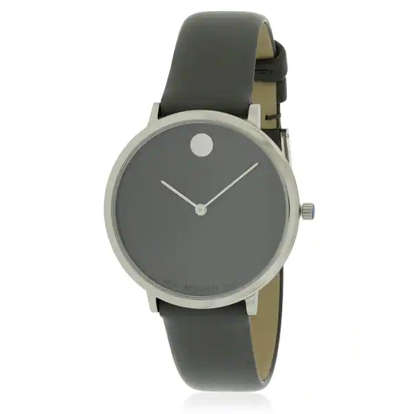  Shop Authentic Movado Museum 70th Anniversary Grey Dial Grey Leather Strap Watch For Women - 0607144 - Luxxuri