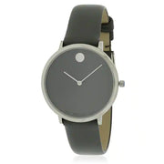  Shop Authentic Movado Museum 70th Anniversary Grey Dial Grey Leather Strap Watch For Women - 0607144 - Luxxuri