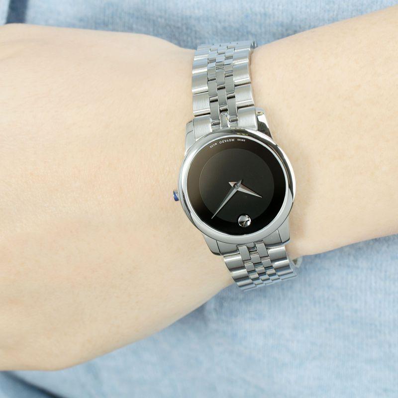  Shop Authentic Movado Museum Classic Black Dial Silver Steel Strap Watch For Women - 0606505 - Luxxuri