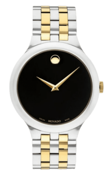 Shop Authentic Movado Veturi Quartz Black Dial Two Tone Steel Strap Watch for Men - 0606932 - Luxxuri