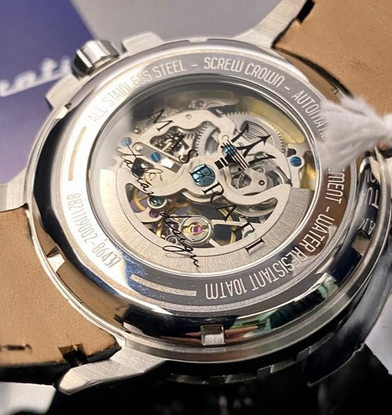  Shop Authentic Maserati Ingegno Automatic Black Skeleton Dial Black Leather Strap Watch For Men - R8821119002 - Luxxuri