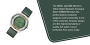  Shop Authentic Marc Jacobs Tether Transparent Green Dial Green Leather Strap Watch for Women - MBM1378 - Luxxuri