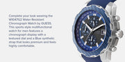  Shop Authentic Guess Octane Chronograph Black Dial Blue Rubber Strap Watch For Men - W1047G2 - Luxxuri