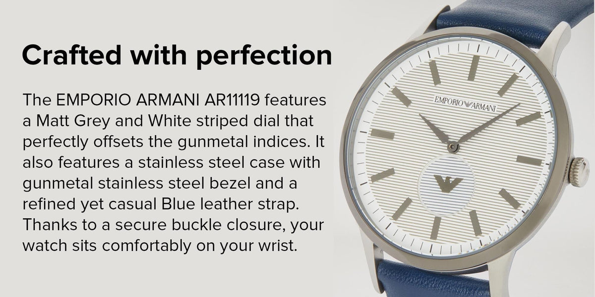  Shop Authentic Emporio Armani Renato White DIal Blue Leather Strap Watch For Men - AR11119 - Luxxuri