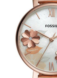  Shop Authentic Fossil Jacqueline Three-Hand White Dial Rose Gold Mesh Bracelet Watch for Women - ES4534 - Luxxuri