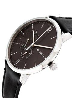  Shop Authentic Tommy Hilfiger Brooklyn Black Dial Black Leather Strap Watch for Men - 1791509 - Luxxuri