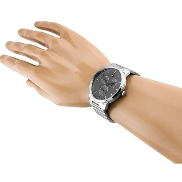  Shop Authentic Tommy Hilfiger Brad Chronograph Quartz Grey Dial Silver Steel Strap Watch For Men - 1710385 - Luxxuri