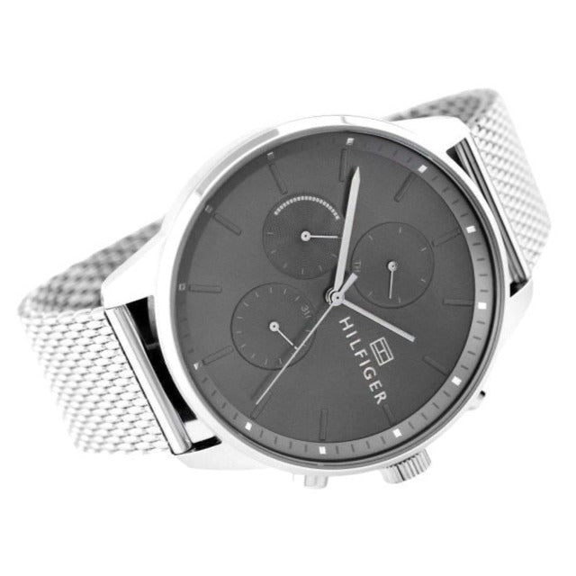  Shop Authentic Tommy Hilfiger Chase Quartz Grey Dial Silver Mesh Bracelet Watch For Men - 1791484 - Luxxuri