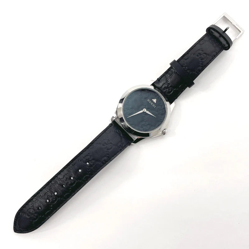  Shop Authentic Gucci G Timeless Quartz Black Dial Black Leather Strap Watch For Men - YA1264031 - Luxxuri