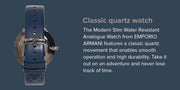  Shop Authentic Emporio Armani Modern Slim Analog Silver Dial Blue Leather Strap Watch For Men - AR11214 - Luxxuri