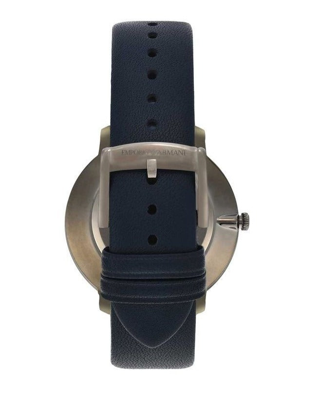  Shop Authentic Emporio Armani Modern Slim Analog Silver Dial Blue Leather Strap Watch For Men - AR11214 - Luxxuri