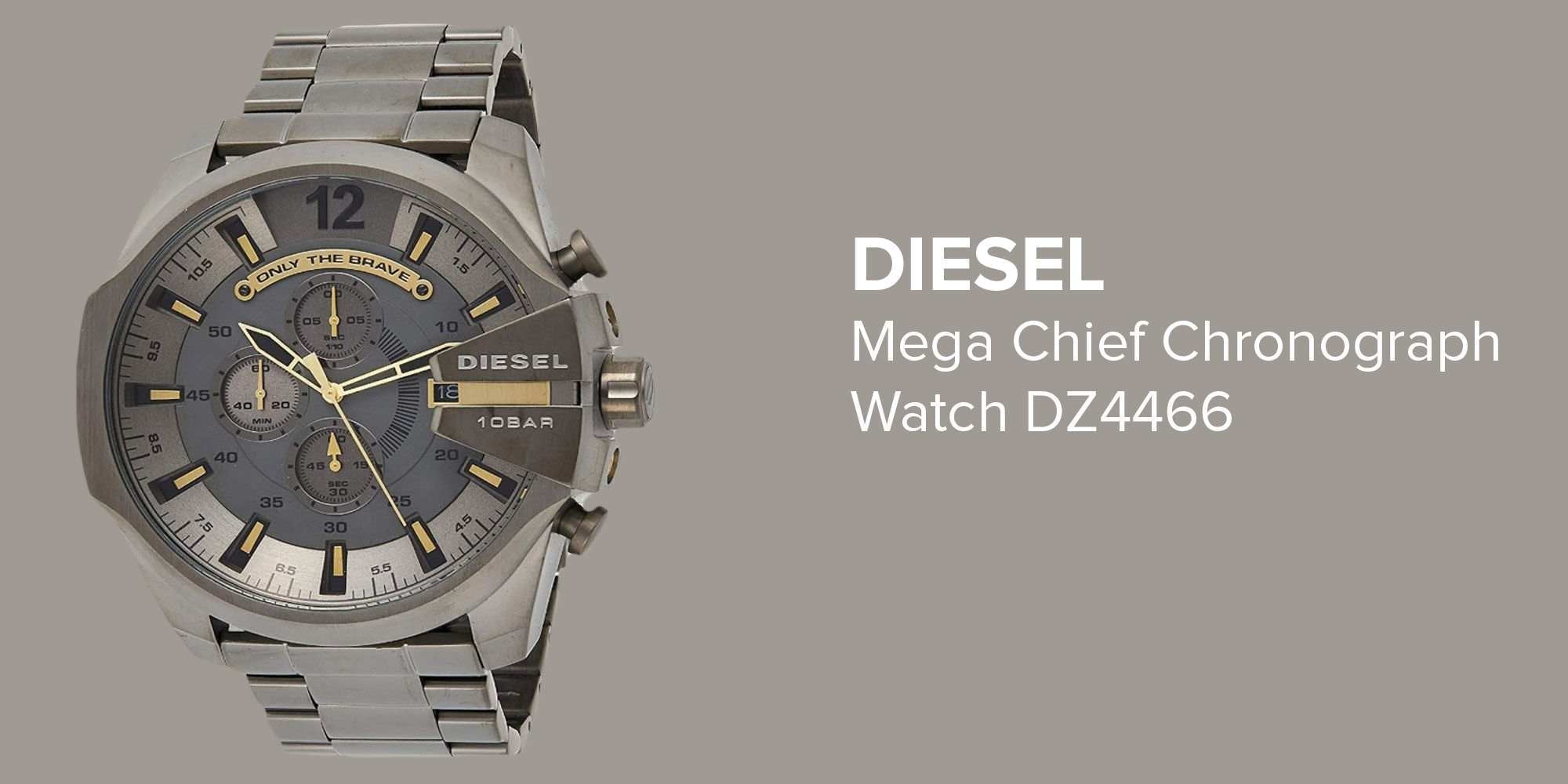  Shop Authentic Diesel Mega Chief Chronograph Grey Dial Grey Steel Strap Watch For Men - DZ4466 - Luxxuri