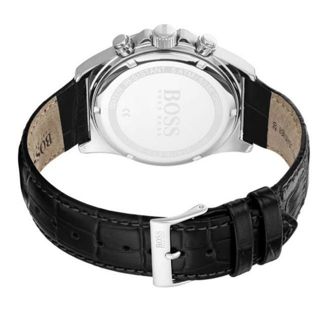  Shop Authentic Hugo Boss Hero Chronograph Black Dial Black Leather Strap Watch For Men - 1513752 - Luxxuri