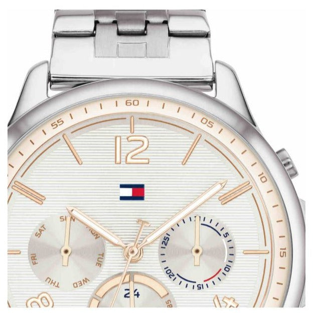  Shop Authentic Tommy Hilfiger Harper Chronograph White Dial Silver Steel Strap Watch For Women - 1782222 - Luxxuri