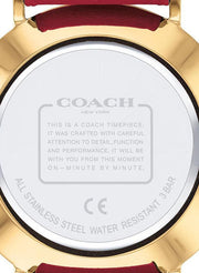 Coach Perry Red Dial Red Leather Strap Watch for Women - 14503852