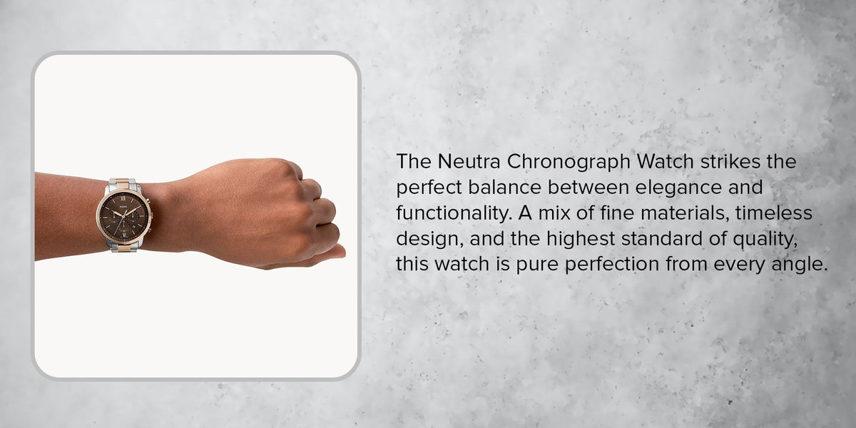  Shop Authentic Fossil Neutra Chronograph Brown Dial Two Tone Steel Strap Watch for Men - FS5869 - Luxxuri