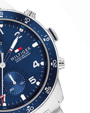  Shop Authentic Tommy Hilfiger Jimmy Chronograph Quartz Blue Dial Silver Steel Strap Watch For Men - 1791949 - Luxxuri