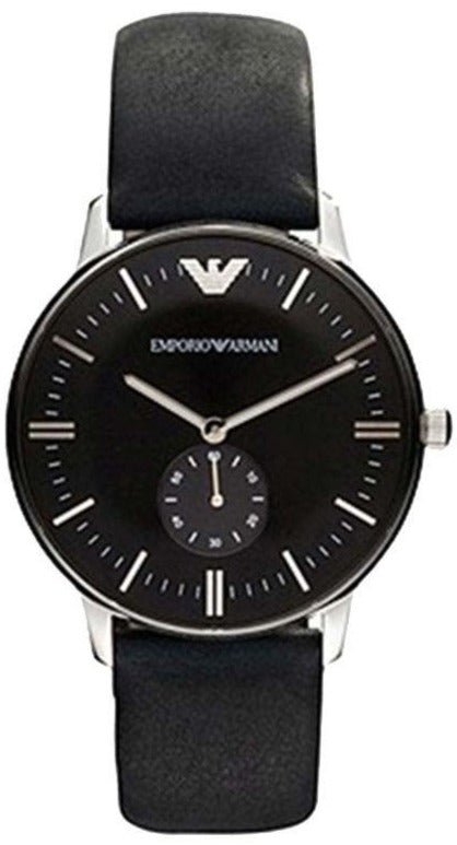  Shop Authentic Emporio Armani Gianni Quartz Black Dial Black Leather Strap Watch For Men - AR0382 - Luxxuri